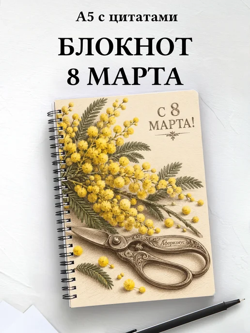 Блокнот в подарок на 8 Марта с мотивирующими цитатами