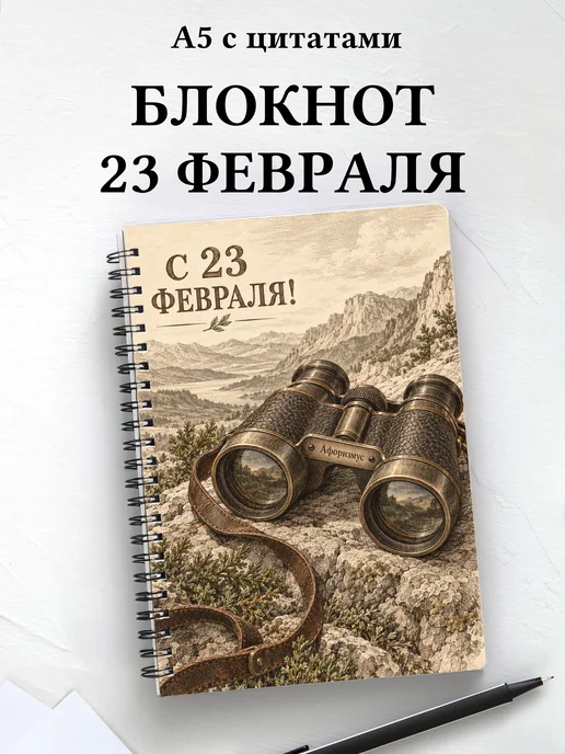 Блокнот в подарок на 23 Февраля с мотивирующими цитатами