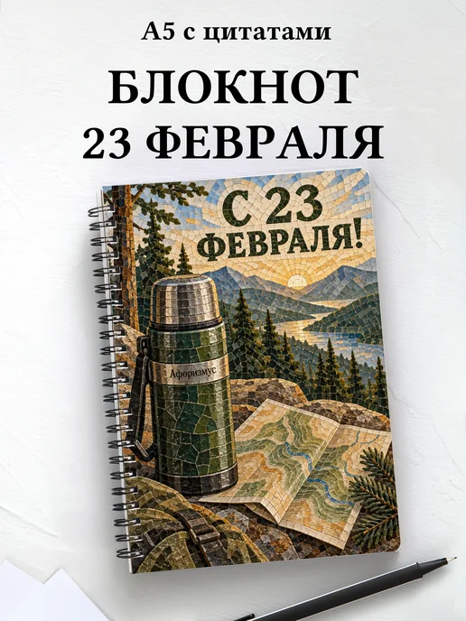 Блокнот в подарок на 23 Февраля с мотивирующими цитатами