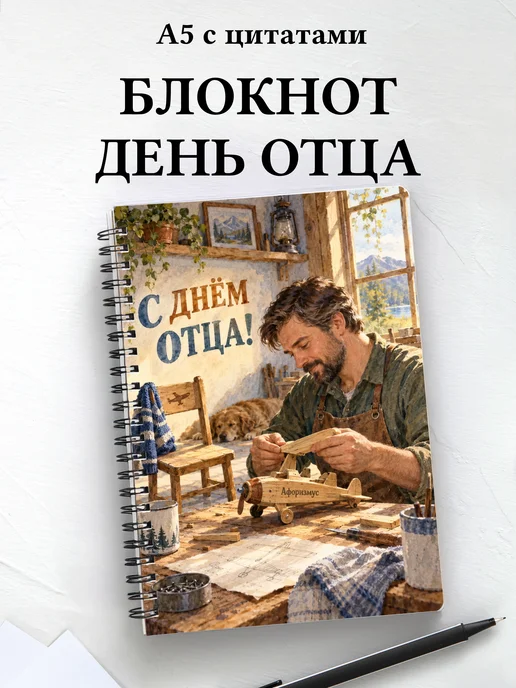 Блокнот в подарок на День отца с мотивирующими цитатами