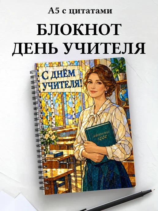 Блокнот в подарок на День учителя с мотивирующими цитатами