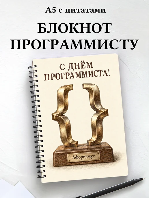 Блокнот в подарок на День программиста с цитатами