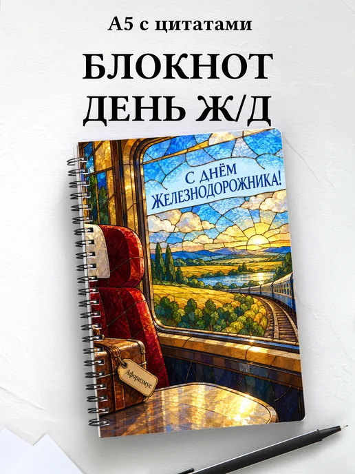 Блокнот в подарок на День железнодорожника с цитатами