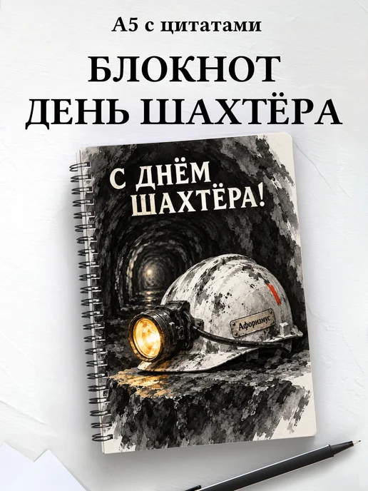 Блокнот в подарок на День шахтёра с мотивирующими цитатами