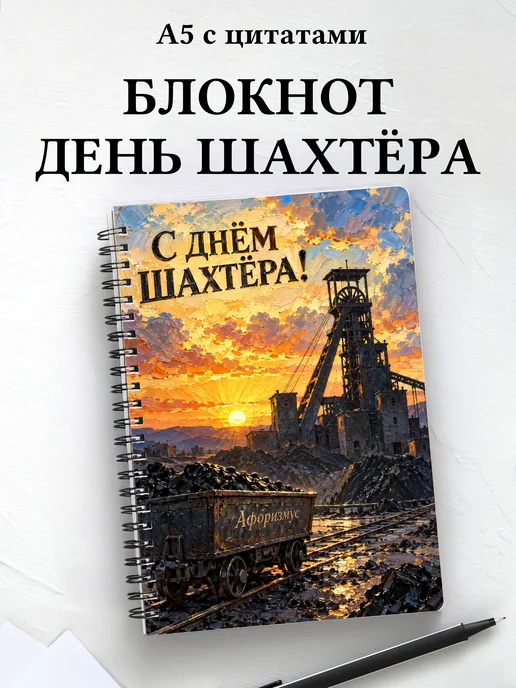Блокнот в подарок на День шахтёра с мотивирующими цитатами