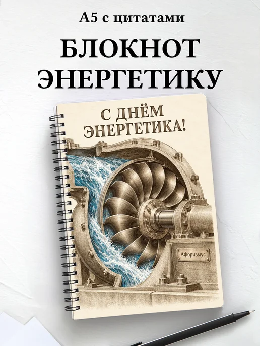 Блокнот в подарок на День энергетика с цитатами