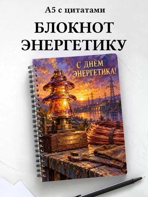 Блокнот в подарок на День энергетика с цитатами