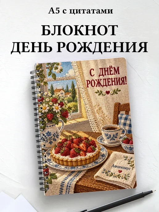 Блокнот в подарок на день рождения с мотивирующими цитатами