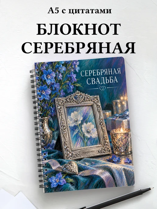 Блокнот в подарок на серебряную свадьбу с цитатами