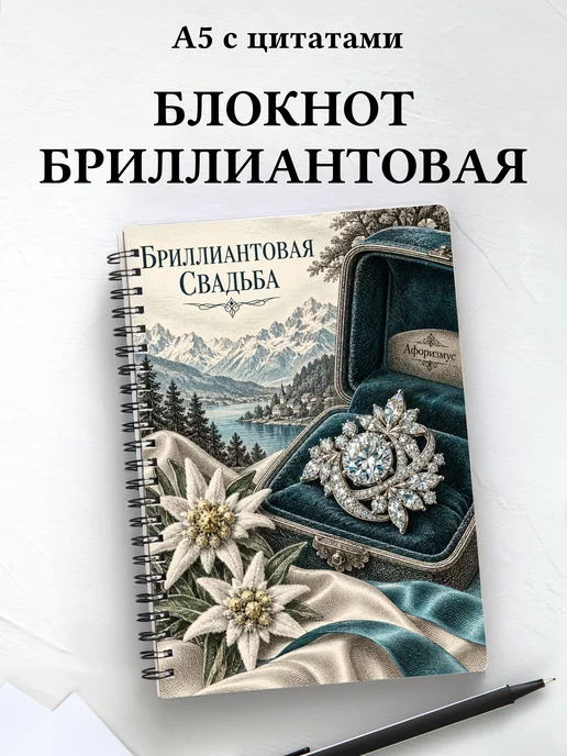 Блокнот в подарок на бриллиантовую свадьбу с цитатами