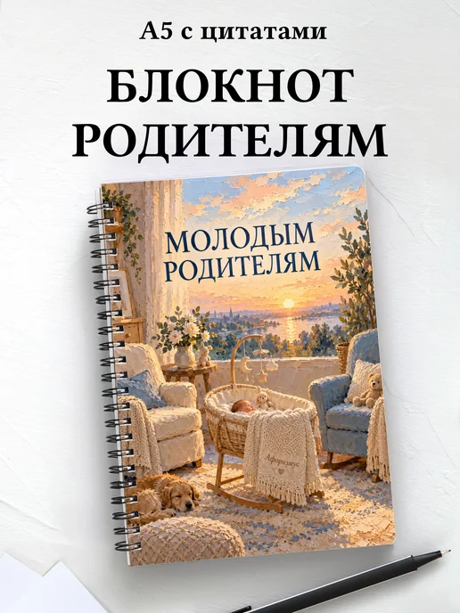 Блокнот для молодых родителей с мотивирующими цитатами