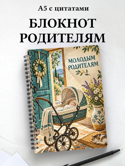 Блокнот для молодых родителей с мотивирующими цитатами