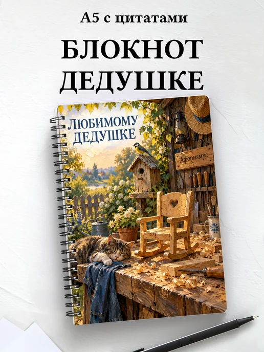Блокнот для дедушки к рождению внука или внучки с цитатами