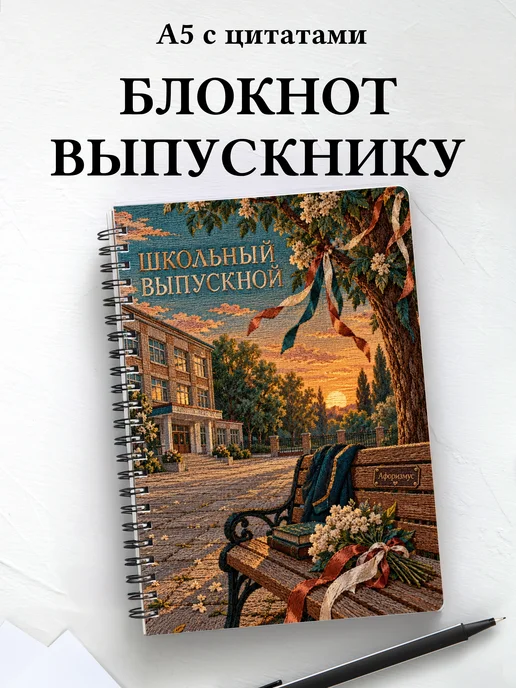 Блокнот в подарок выпускнику школы с мотивирующими цитатами