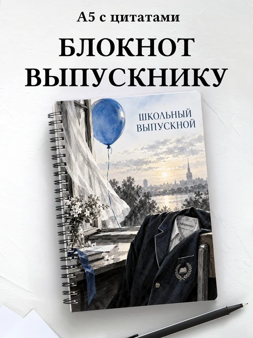 Блокнот в подарок выпускнику школы с мотивирующими цитатами