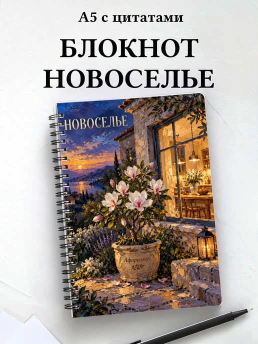 Блокнот в подарок на новоселье с мотивирующими цитатами