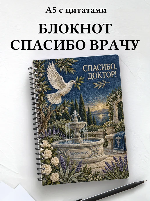 Блокнот в благодарность врачу с мотивирующими цитатами