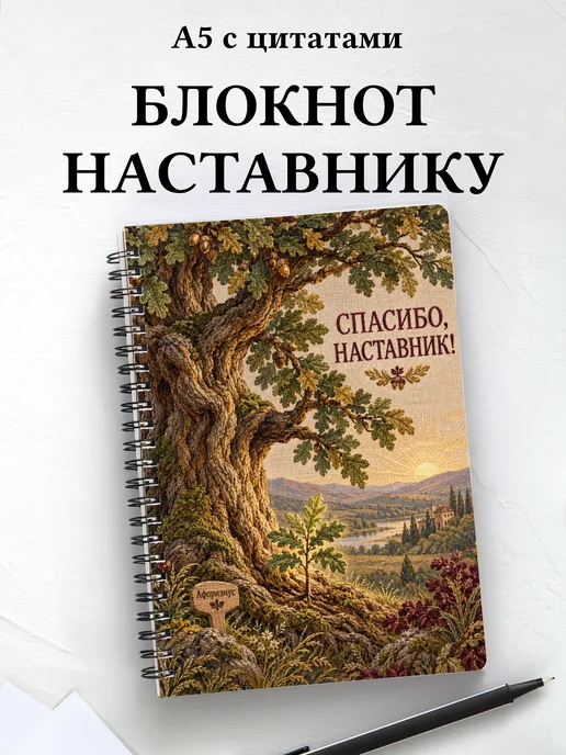 Блокнот в благодарность наставнику с мотивирующими цитатами