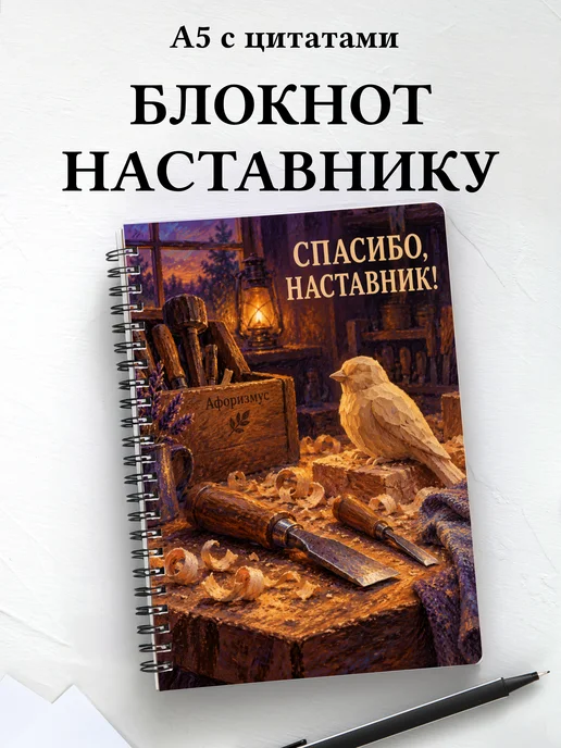 Блокнот в благодарность наставнику с мотивирующими цитатами