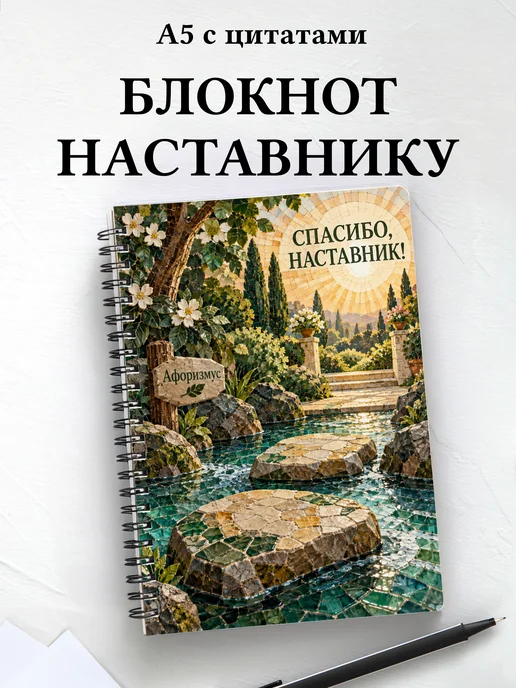 Блокнот в благодарность наставнику с мотивирующими цитатами