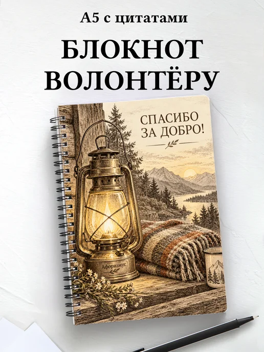 Блокнот для волонтёра с мотивирующими цитатами