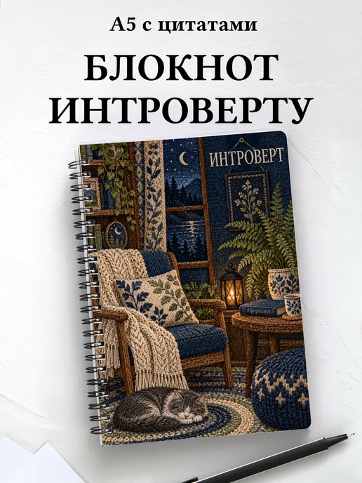 Блокнот для интроверта с мотивирующими цитатами