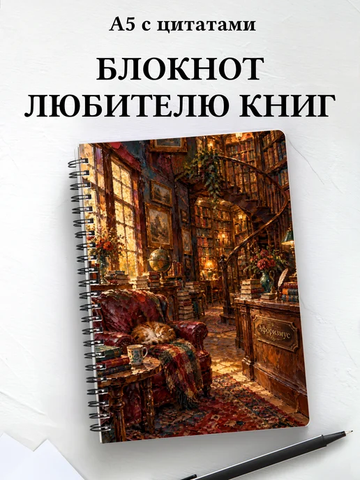 Блокнот библиофила с мотивирующими цитатами