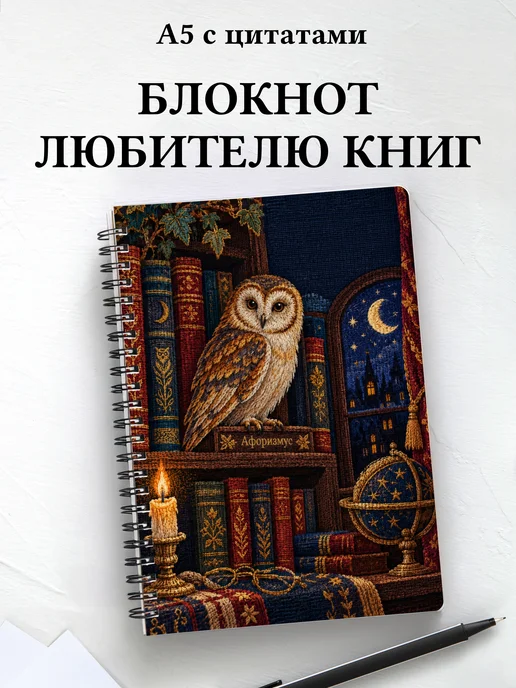Блокнот библиофила с мотивирующими цитатами