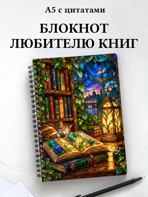 Блокнот библиофила с мотивирующими цитатами