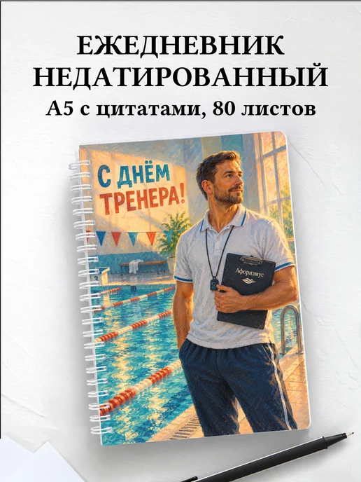 Ежедневник недатированный в подарок на День тренера