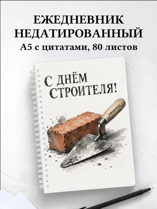 Ежедневник недатированный в подарок на День строителя