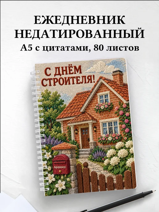 Ежедневник недатированный в подарок на День строителя