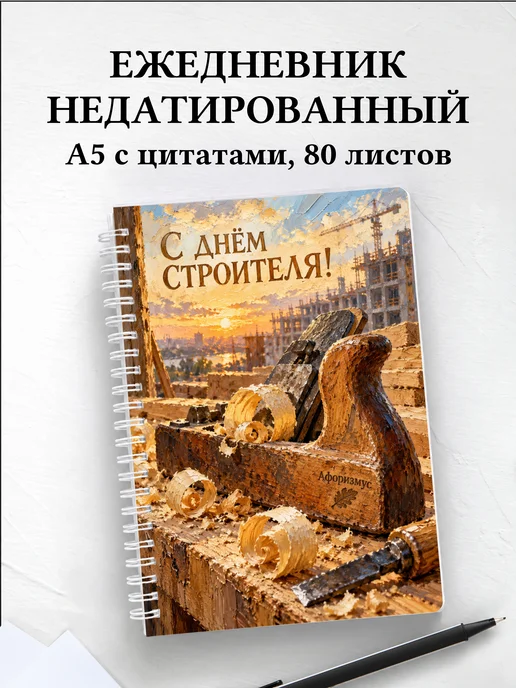 Ежедневник недатированный в подарок на День строителя