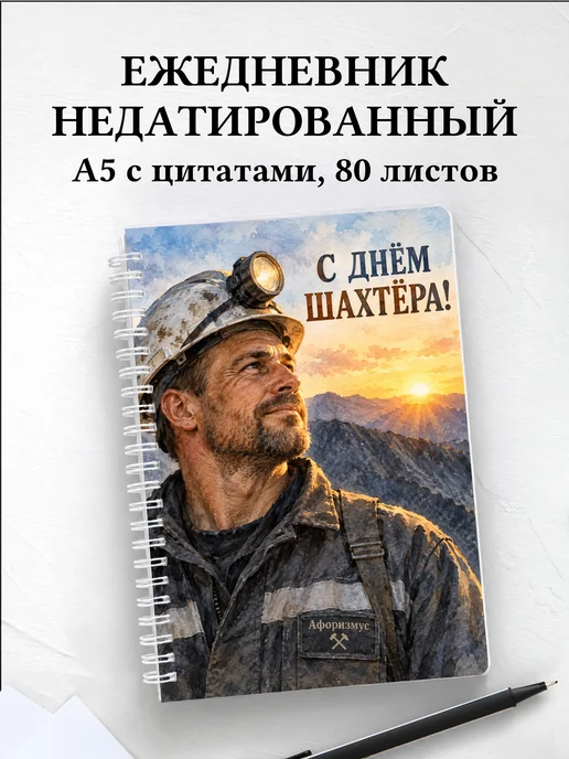 Ежедневник недатированный в подарок на День шахтёра