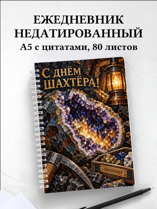 Ежедневник недатированный в подарок на День шахтёра