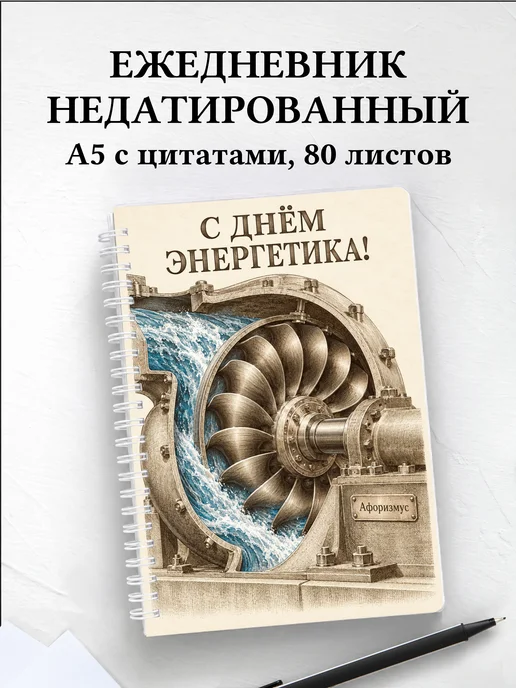 Ежедневник недатированный в подарок на День энергетика