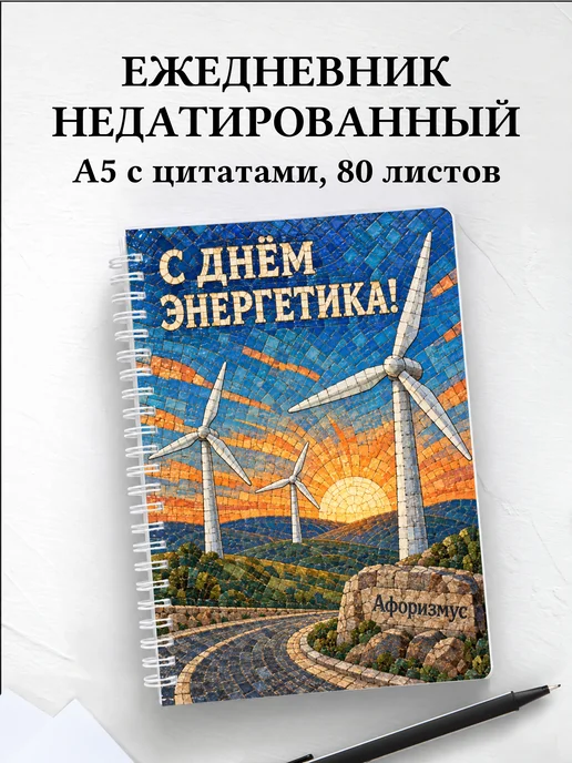 Ежедневник недатированный в подарок на День энергетика