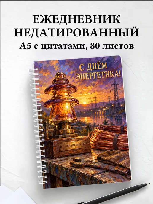 Ежедневник недатированный в подарок на День энергетика