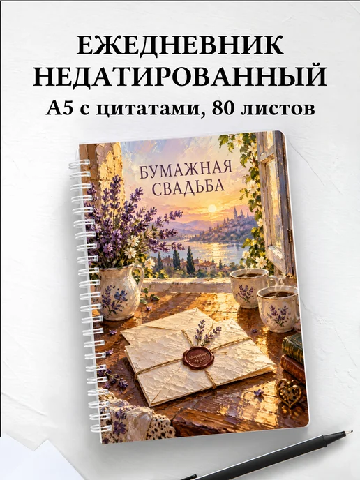 Ежедневник недатированный на бумажную свадьбу