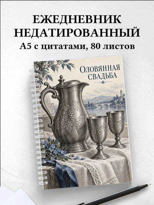 Ежедневник недатированный на оловянную свадьбу