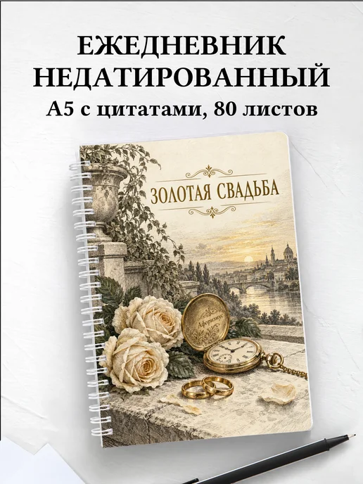 Ежедневник недатированный на золотую свадьбу