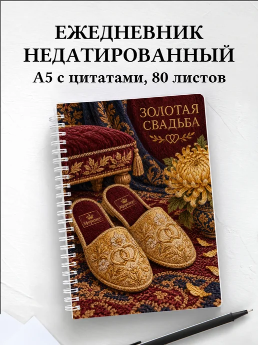 Ежедневник недатированный на золотую свадьбу