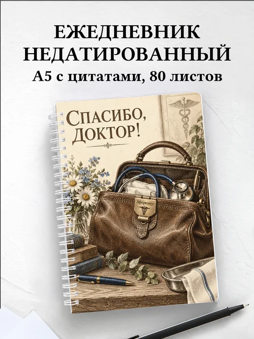 Ежедневник недатированный в благодарность врачу