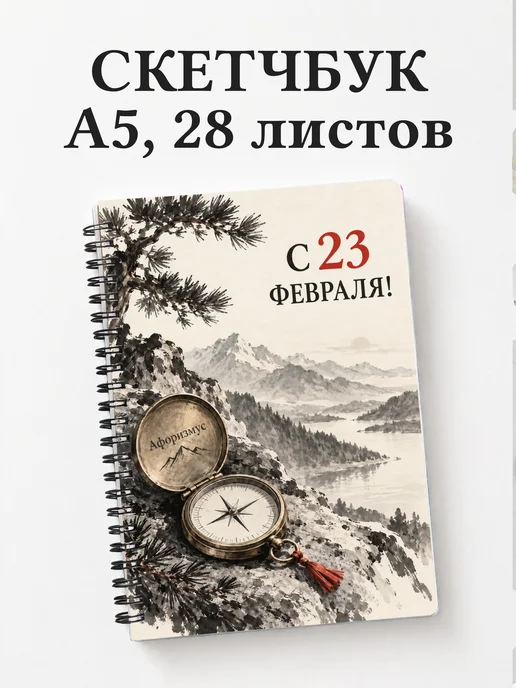 Скетчбук в подарок на 23 Февраля