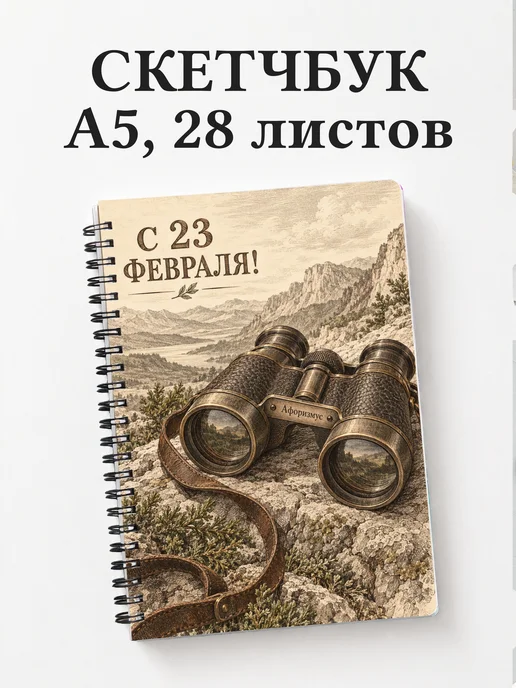 Скетчбук в подарок на 23 Февраля