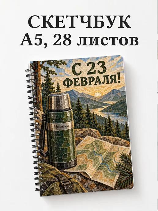 Скетчбук в подарок на 23 Февраля