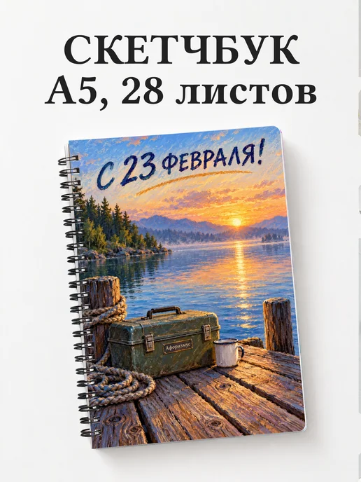 Скетчбук в подарок на 23 Февраля