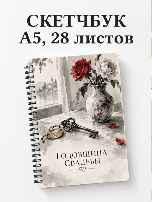 Скетчбук в подарок на годовщину свадьбы