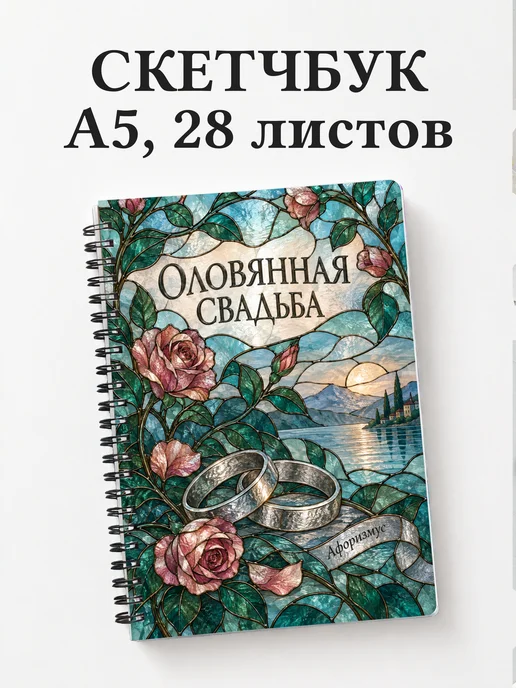 Скетчбук в подарок на оловянную свадьбу
