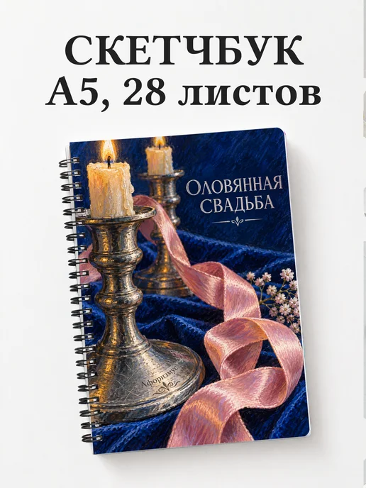 Скетчбук в подарок на оловянную свадьбу